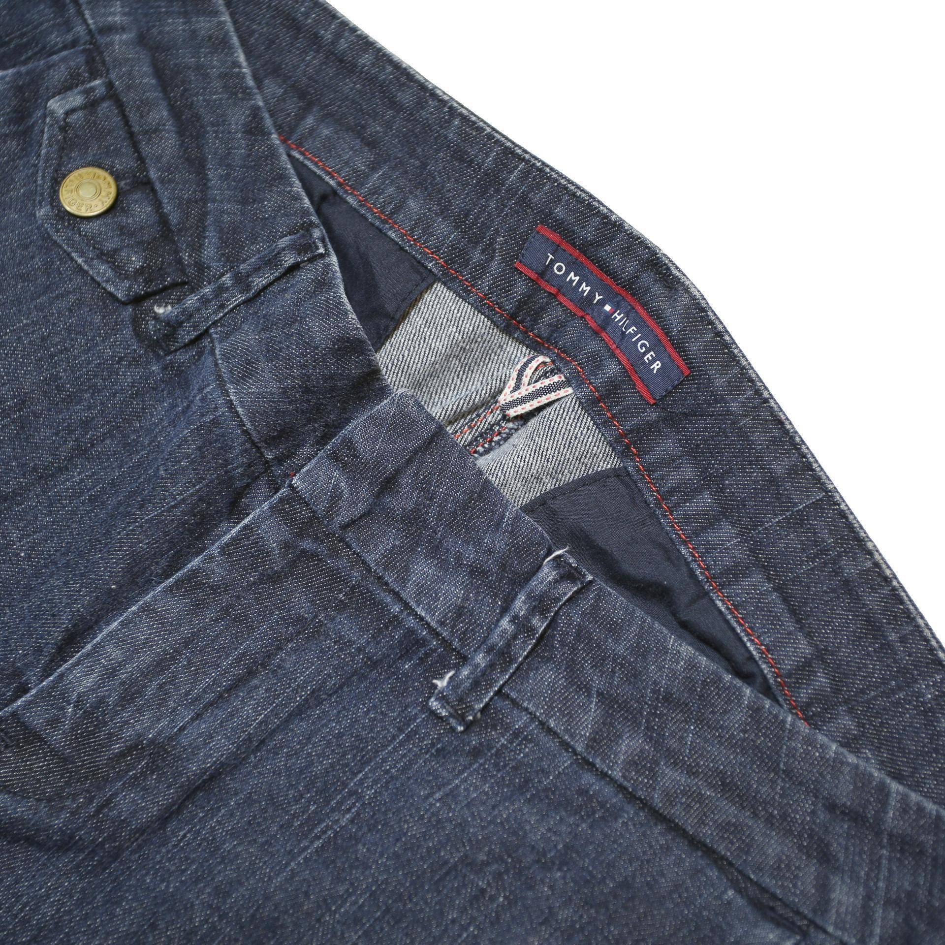 TOMMY HILFIGER Womens Regular Fit Blue Jeans Denim W34 L32 Button Closure