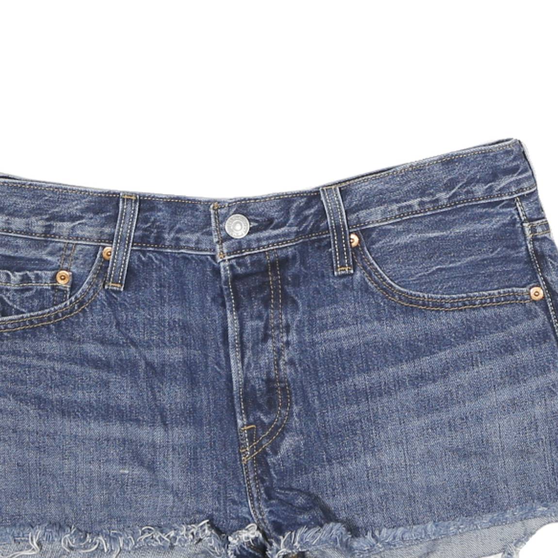 LEVI'S Womens Denim Blue Cut-Off Shorts M W30 Distressed Edge Casual Summer