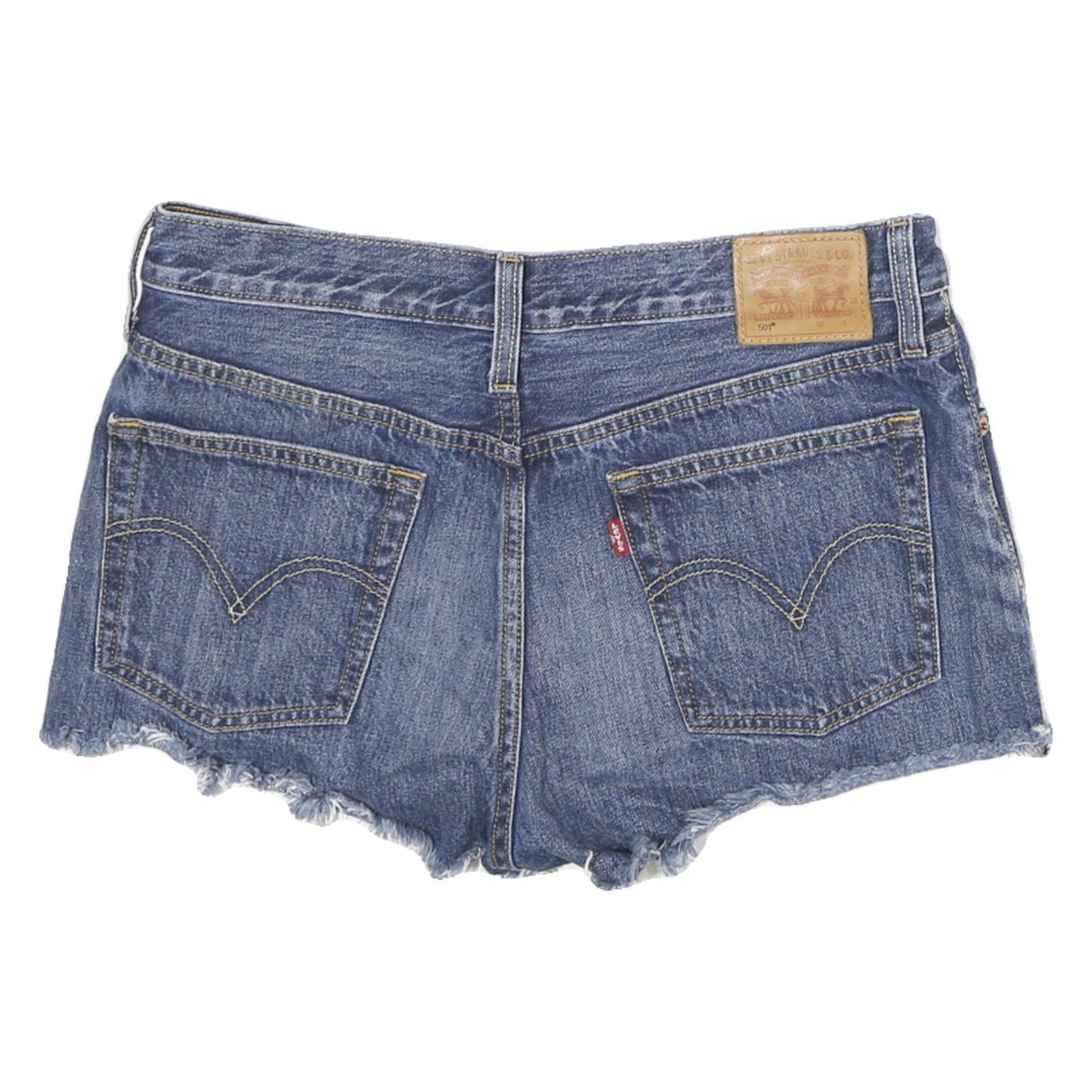 LEVI'S Womens Denim Blue Cut-Off Shorts M W30 Distressed Edge Casual Summer