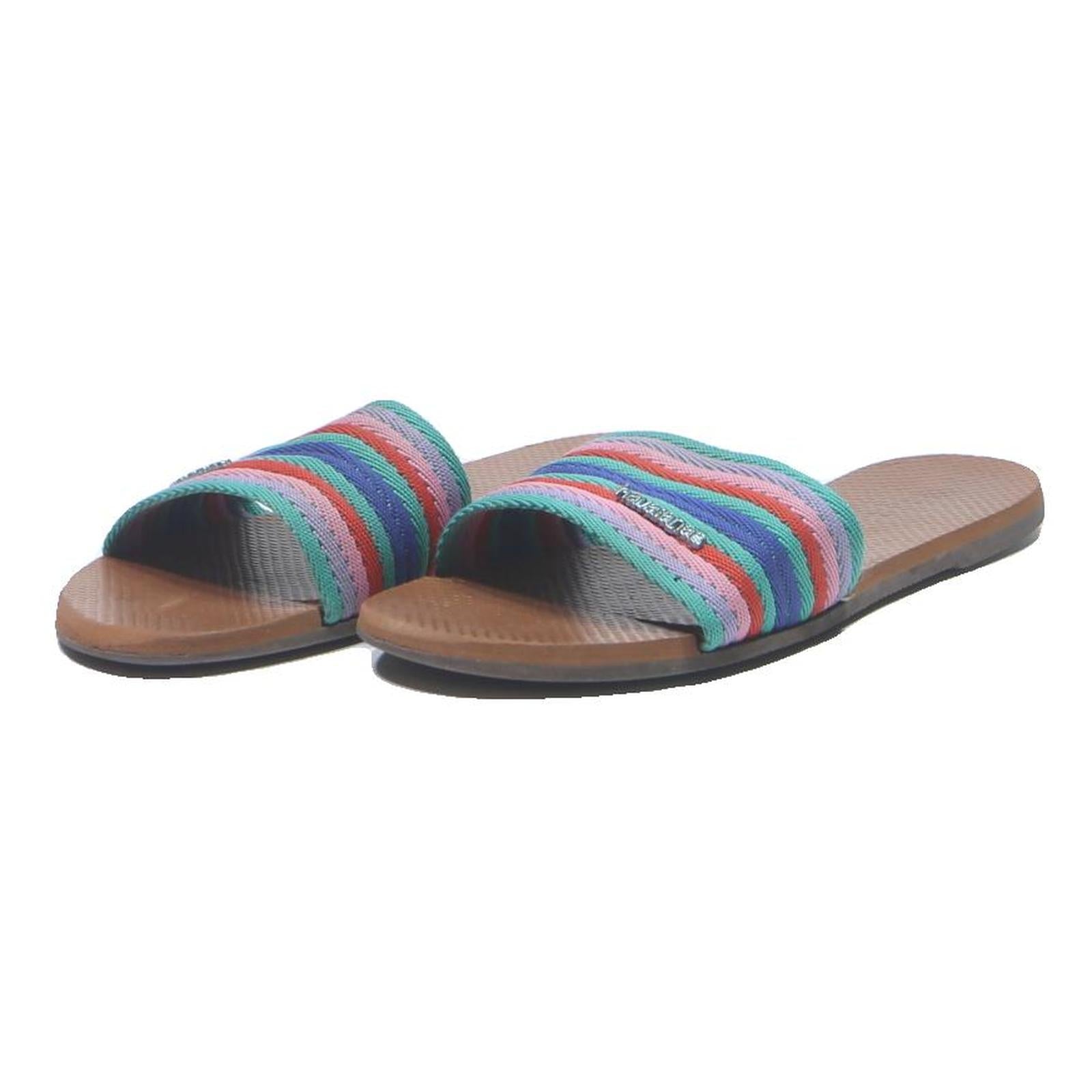 HAVAIANAS Womens Slide Sandals Multicolour Synthetic UK 4.5 Comfortable Beach