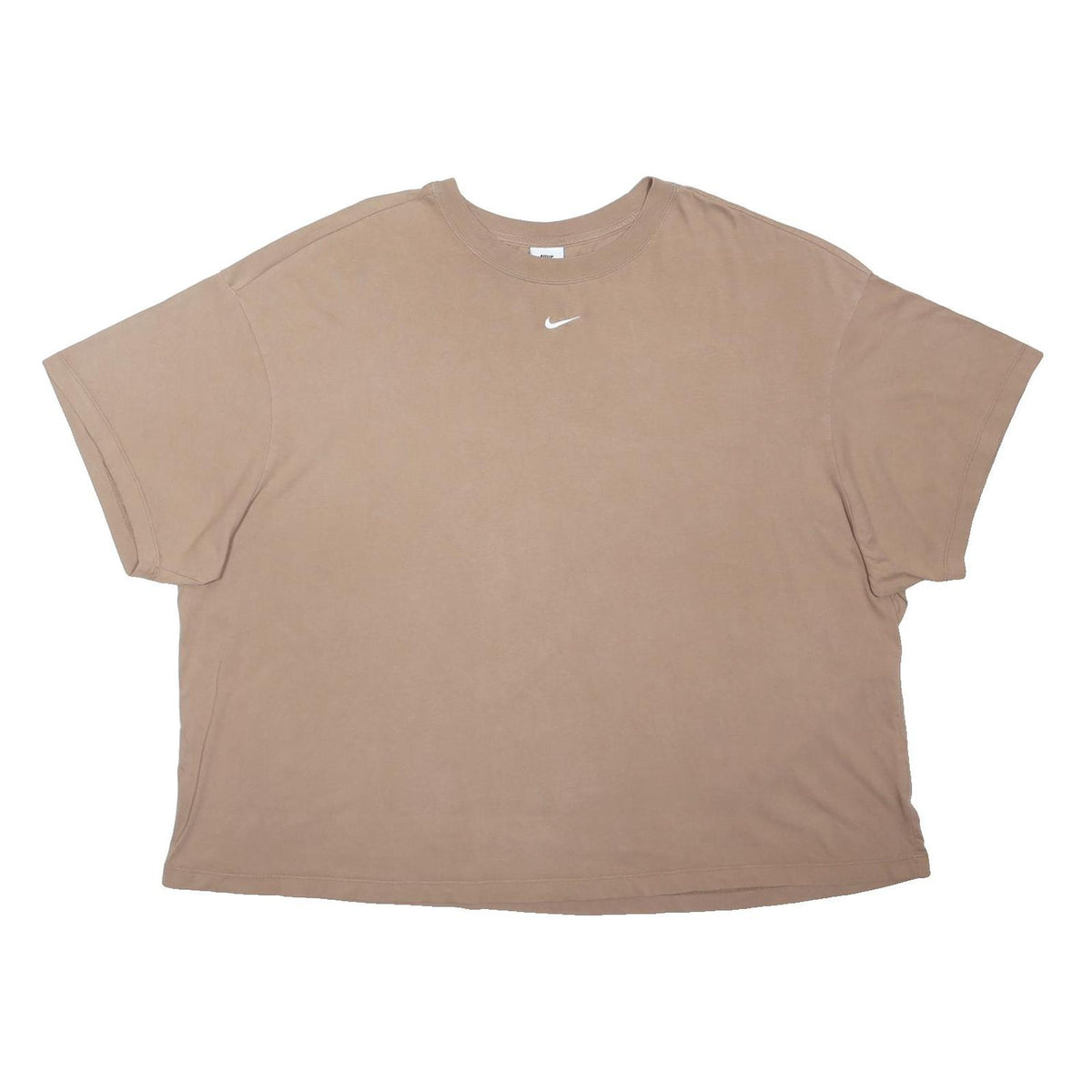 NIKE Womens Beige Classic T-Shirt 3XL Short Sleeve Crew Neck Casual Wear