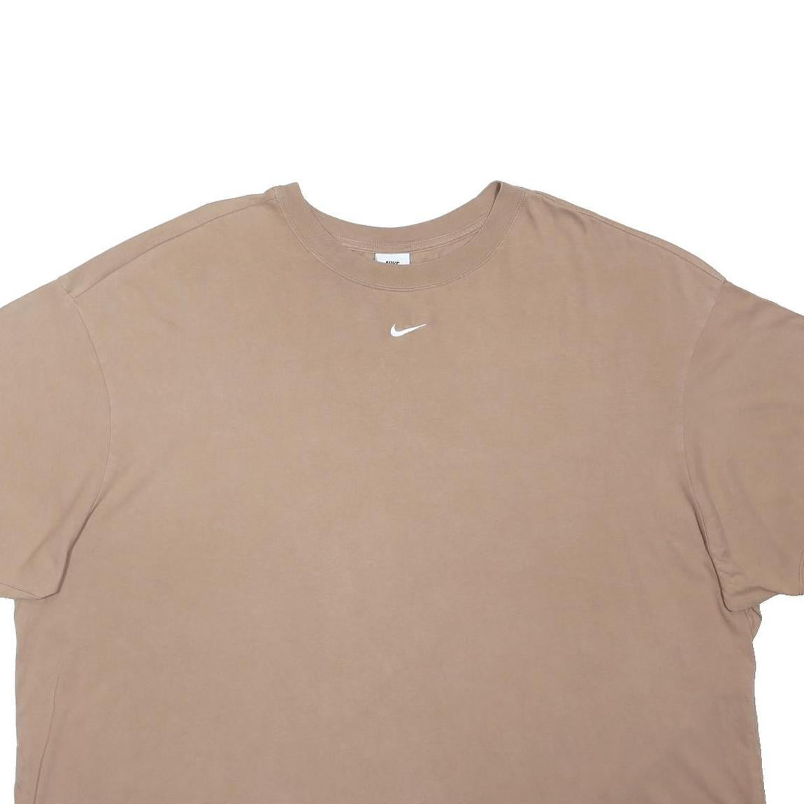 NIKE Womens Beige Classic T-Shirt 3XL Short Sleeve Crew Neck Casual Wear