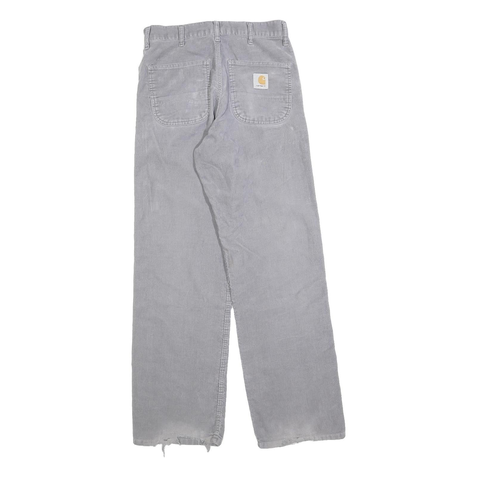 CARHARTT Mens Cotton Grey Regular Fit Straight Leg Trousers W28 L32 Workwear