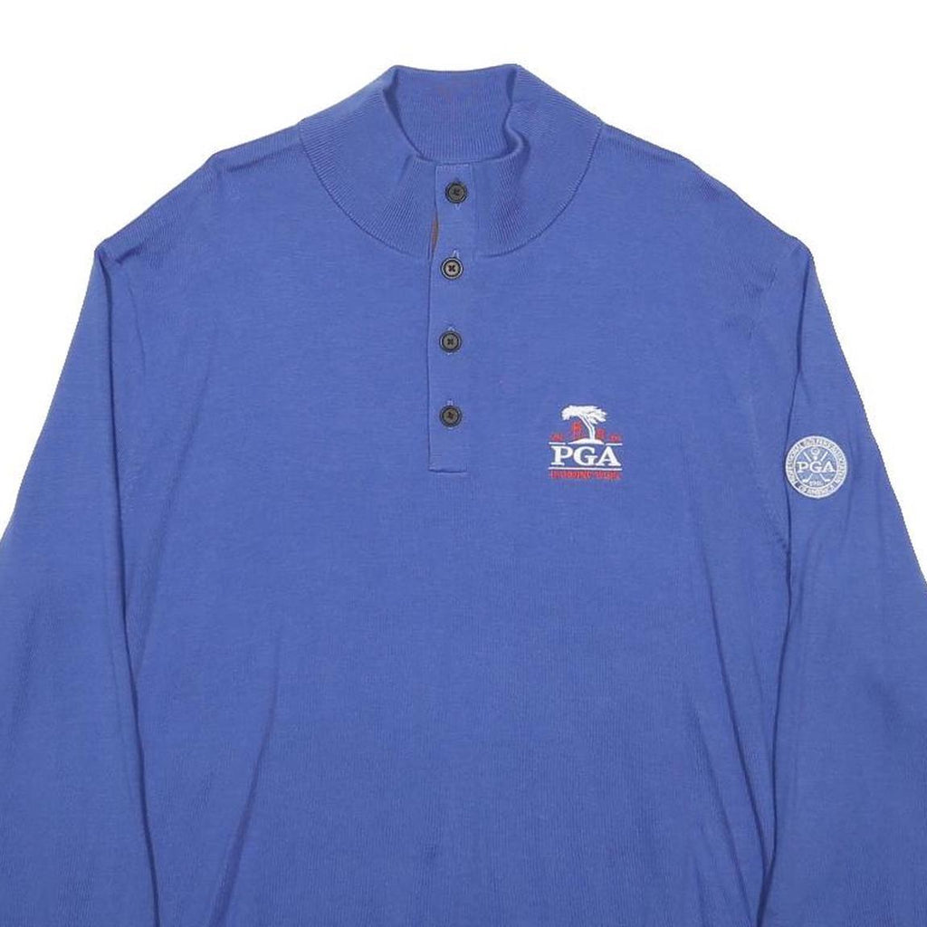 POLO RALPH LAUREN Mens Blue PGA Patterned Pullover Crew Neck Wool XL Golf