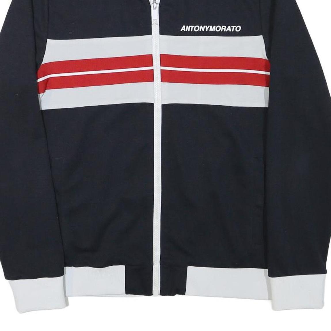 ANTONY MORATO Mens Black White & Red Zip Jacket XL Polyester Blend Sportswear