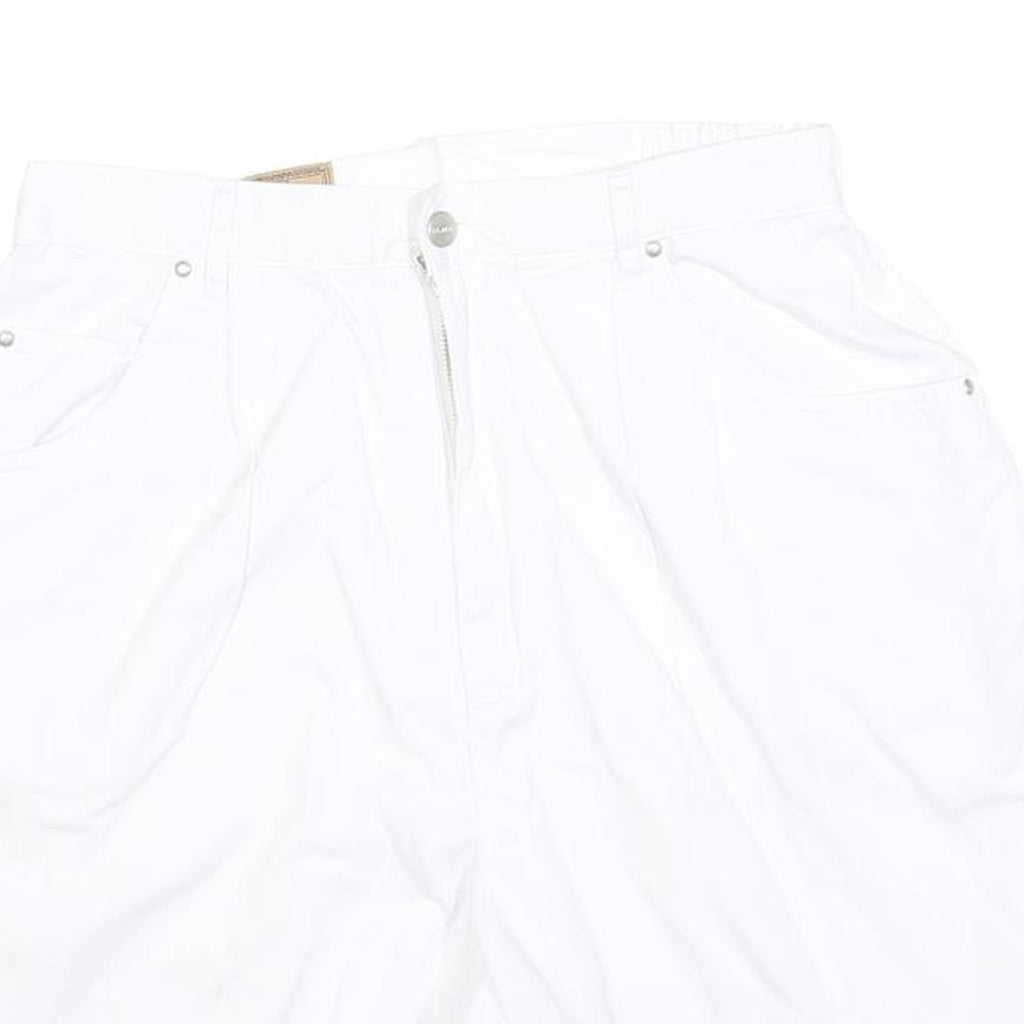AMI Womens White Casual Cotton Blend Shorts M W30 Pocketed Zip Fly