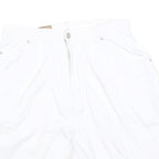 AMI Womens White Casual Cotton Blend Shorts M W30 Pocketed Zip Fly