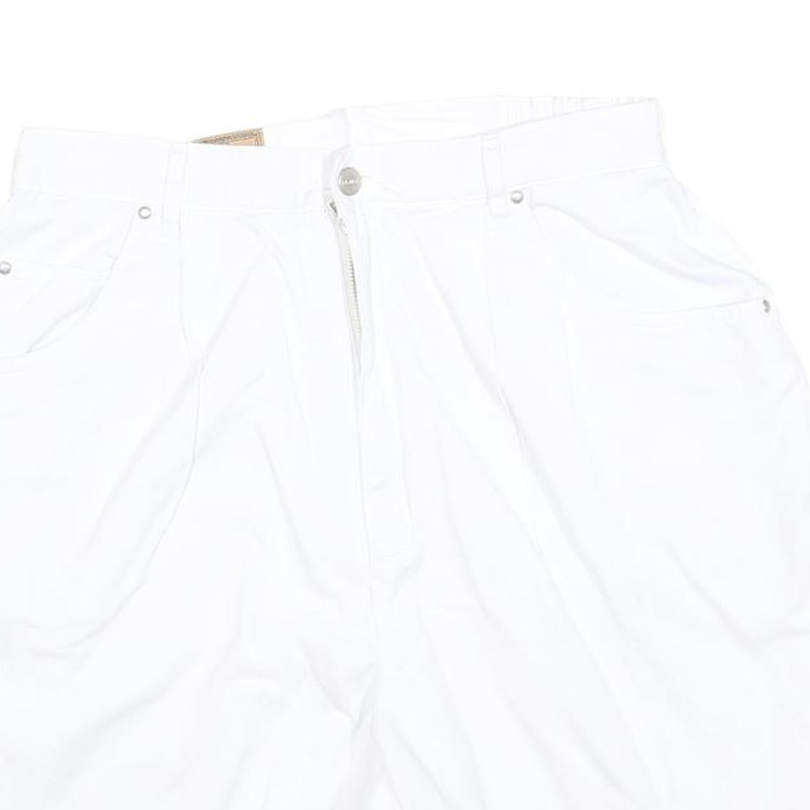 AMI Womens White Casual Cotton Blend Shorts M W30 Pocketed Zip Fly