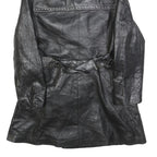 DAN DI MODES Womens Black Leather Button Jacket M Studded Detail Classic Fit