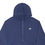 NIKE Mens Blue Navy Zip Up Hoodie 2XL Cotton Blend Sportswear Casual