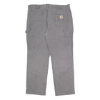 CARHARTT Mens Relaxed Fit Grey Cotton Blend Workwear Trousers W38 L30 Workwear