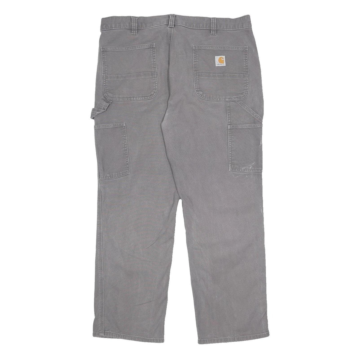 CARHARTT Mens Relaxed Fit Grey Cotton Blend Workwear Trousers W38 L30 Workwear