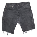 LEVI'S Mens Shorts Black Denim Cut-Off L W36 Casual Distressed Style