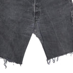 LEVI'S Mens Shorts Black Denim Cut-Off L W36 Casual Distressed Style