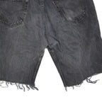 LEVI'S Mens Shorts Black Denim Cut-Off L W36 Casual Distressed Style