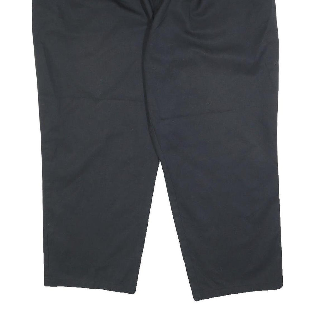 DICKIES Mens Cotton Blend Black Relaxed Straight Trousers W42 L26 Work Casual