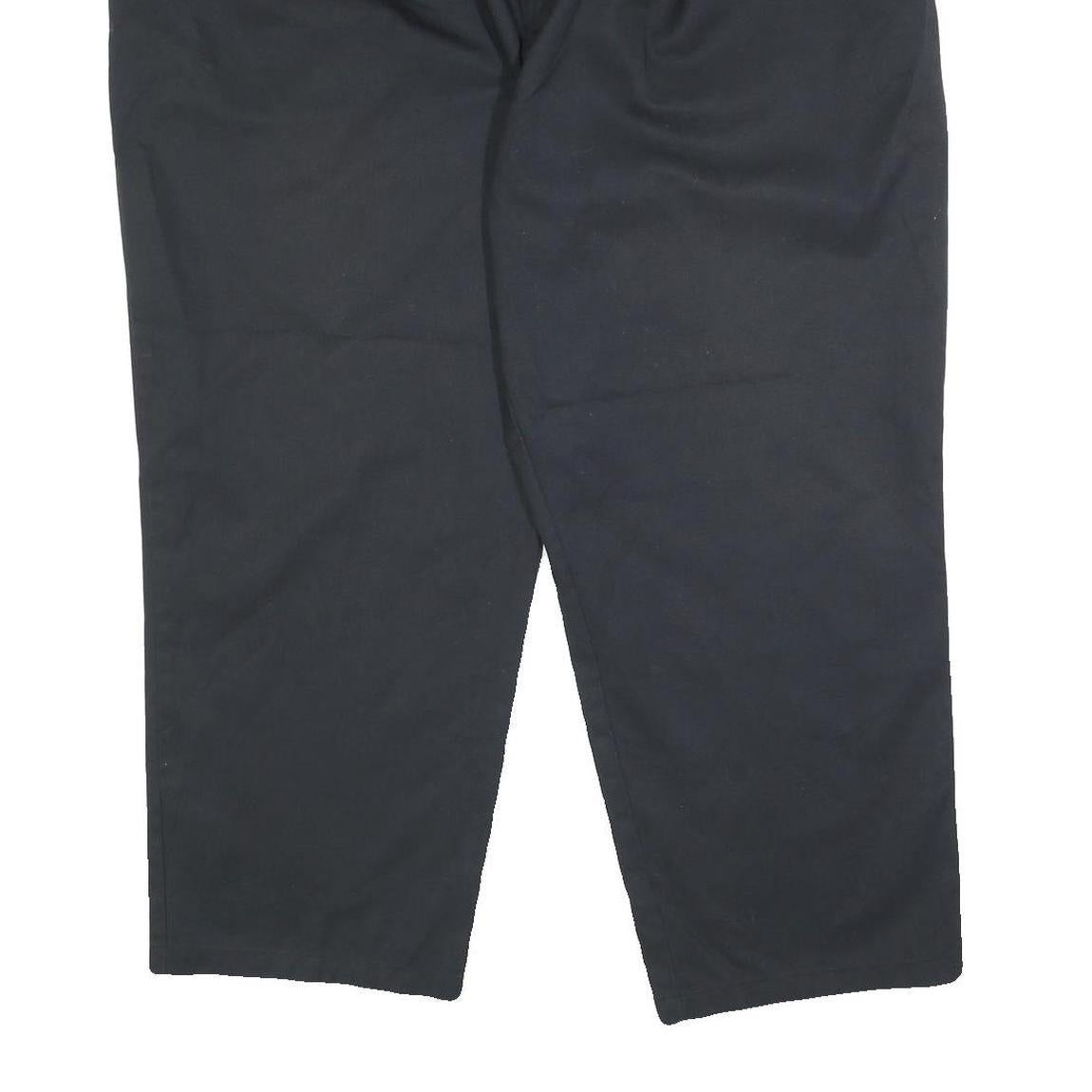 DICKIES Mens Cotton Blend Black Relaxed Straight Trousers W42 L26 Work Casual