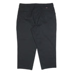 DICKIES Mens Cotton Blend Black Relaxed Straight Trousers W42 L26 Work Casual