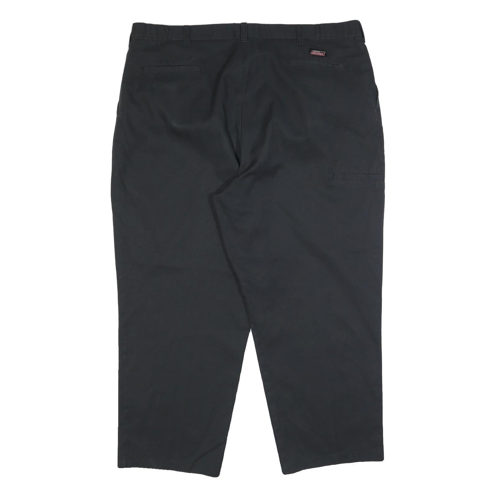 DICKIES Mens Cotton Blend Black Relaxed Straight Trousers W42 L26 Work Casual
