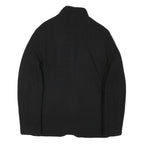 TRUSSARDI Mens Black Button Jacket M Polyester Blend Plain Classic Collar
