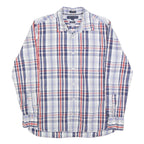 TOMMY HILFIGER Mens Blue & Red Check Shirt M Classic Fit Button Up Casual