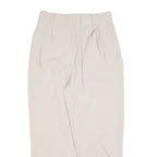 H&M Womens Cotton Blend Beige Relaxed Trousers W28 L26 Classic Zip Casual
