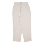 H&M Womens Cotton Blend Beige Relaxed Trousers W28 L26 Classic Zip Casual