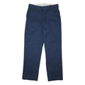 DICKIES Mens Regular Navy Blue Polyester Blend Button Closure Trousers W36 L31