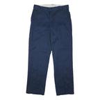 DICKIES Mens Regular Navy Blue Polyester Blend Button Closure Trousers W36 L31