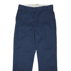 DICKIES Mens Regular Navy Blue Polyester Blend Button Closure Trousers W36 L31