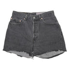 LEVI'S Womens Black Denim Cut-Off Shorts M W28 Frayed Hem Casual Summer