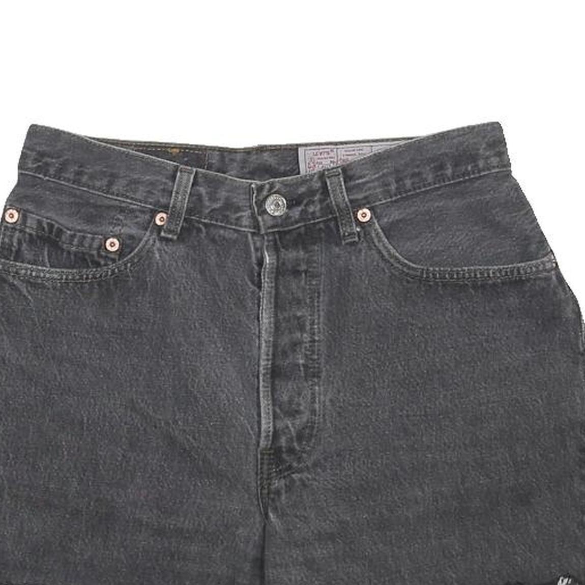 LEVI'S Womens Black Denim Cut-Off Shorts M W28 Frayed Hem Casual Summer