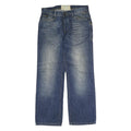 BMM Mens Jeans Blue Regular Straight Denim Medium W33 L32 Button Cotton