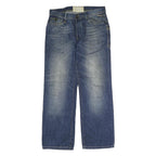 BMM Mens Jeans Blue Regular Straight Denim Medium W33 L32 Button Cotton