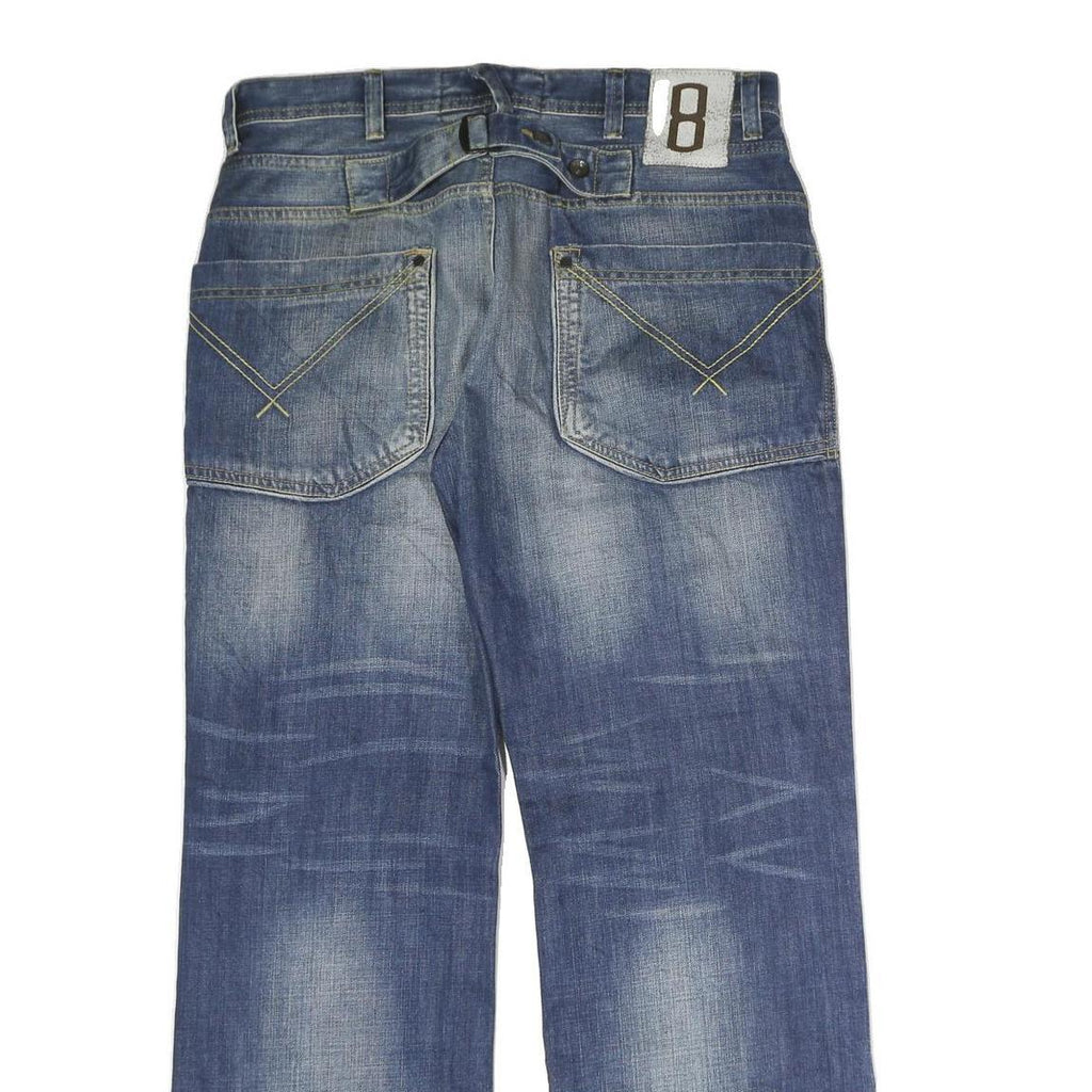 BMM Mens Jeans Blue Regular Straight Denim Medium W33 L32 Button Cotton