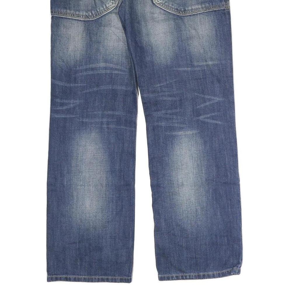 BMM Mens Jeans Blue Regular Straight Denim Medium W33 L32 Button Cotton