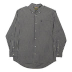 TIMBERLAND Mens Black & White Checked Shirt S Button Down Cotton Blend Casual