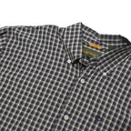 TIMBERLAND Mens Black & White Checked Shirt S Button Down Cotton Blend Casual