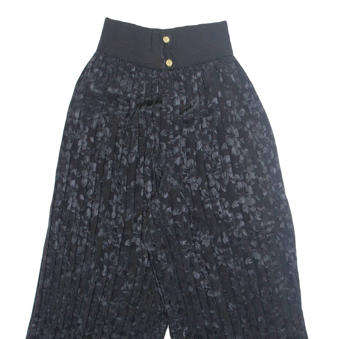 Womens Trousers Black Regular Wide-Leg W24 L23