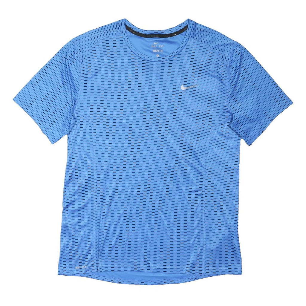 NIKE Mens Blue Polyester Blend Graphic T-Shirt M Short Sleeve Crew Neck Dri-FIT