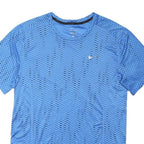 NIKE Mens Blue Polyester Blend Graphic T-Shirt M Short Sleeve Crew Neck Dri-FIT