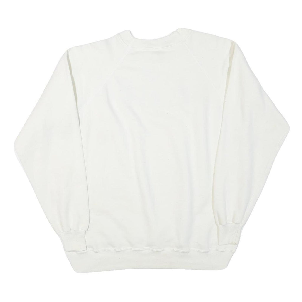 HANES Womens White Sweatshirt XL Pullover Cotton Blend Floral Colourful Print