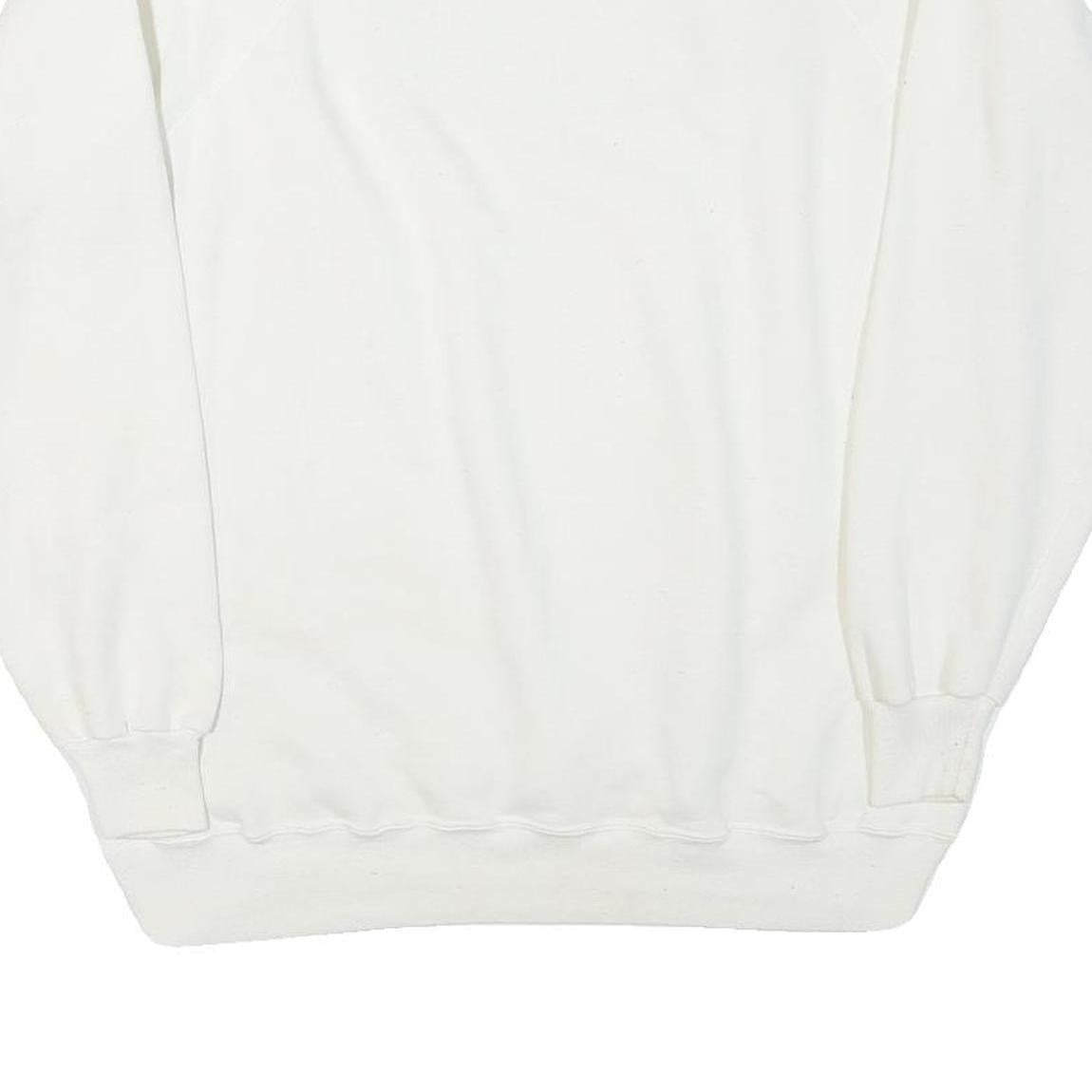 HANES Womens White Sweatshirt XL Pullover Cotton Blend Floral Colourful Print