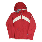 COLUMBIA Womens Red & White Outdoor Zip Jacket M Polyester Blend Sportswear