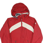 COLUMBIA Womens Red & White Outdoor Zip Jacket M Polyester Blend Sportswear