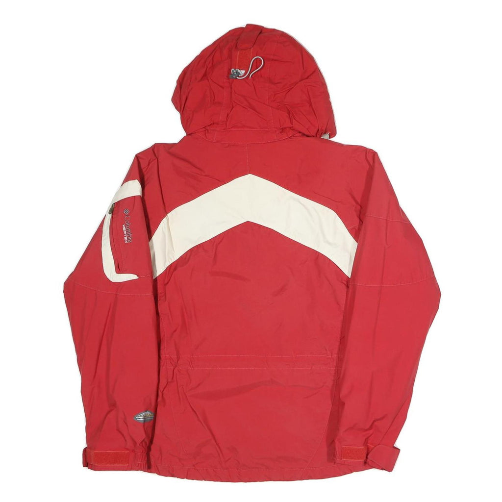 COLUMBIA Womens Red & White Outdoor Zip Jacket M Polyester Blend Sportswear