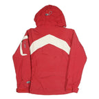 COLUMBIA Womens Red & White Outdoor Zip Jacket M Polyester Blend Sportswear