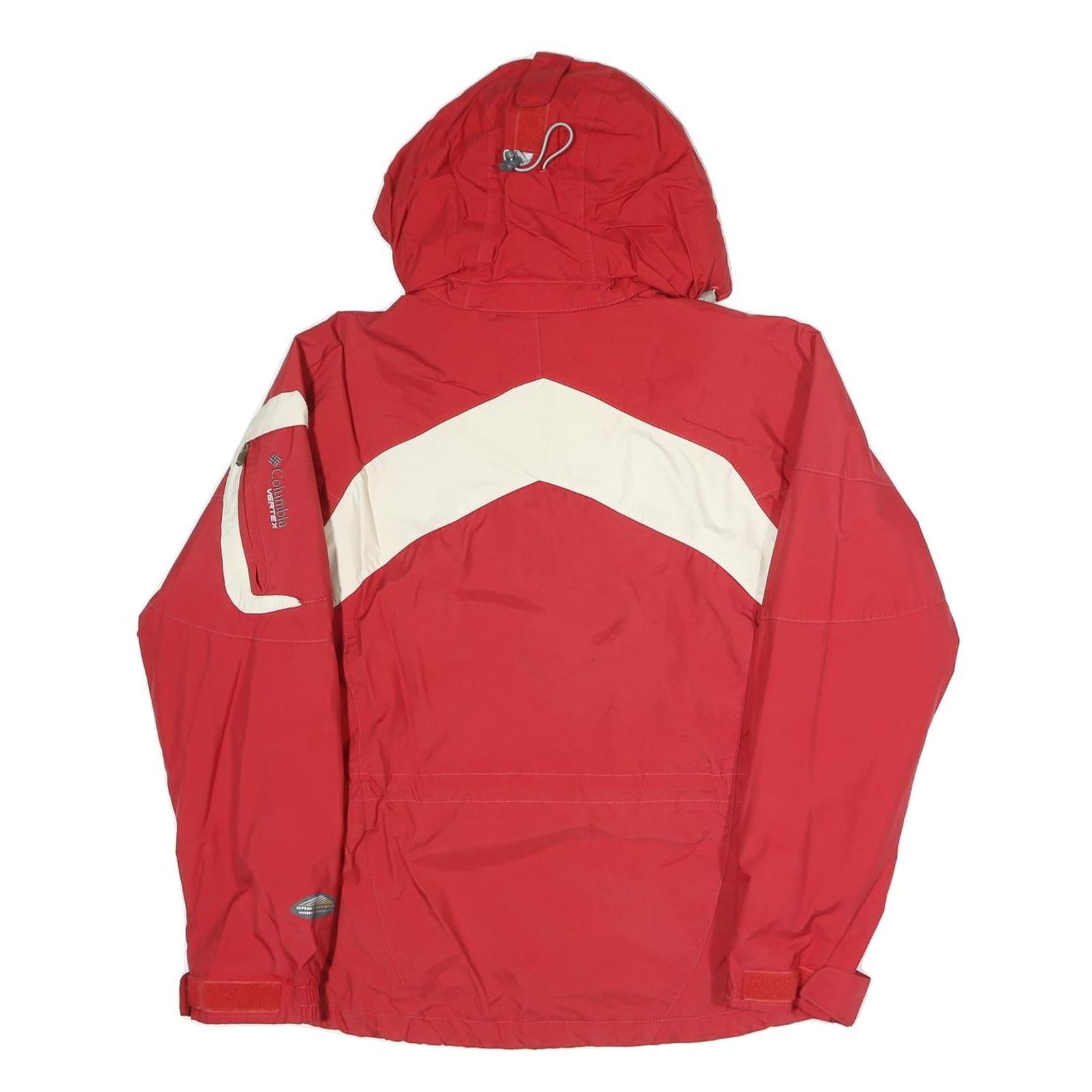 COLUMBIA Womens Red & White Outdoor Zip Jacket M Polyester Blend Sportswear