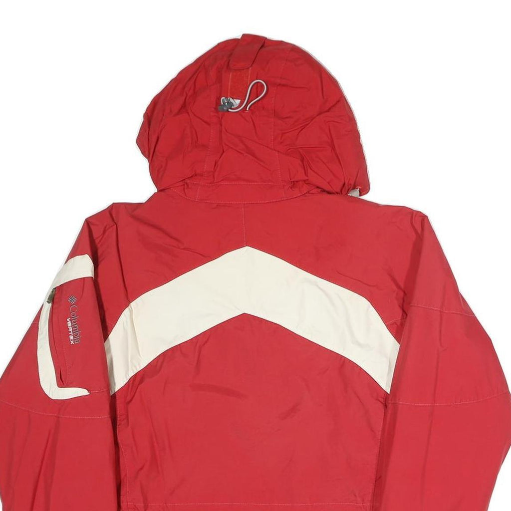 COLUMBIA Womens Red & White Outdoor Zip Jacket M Polyester Blend Sportswear