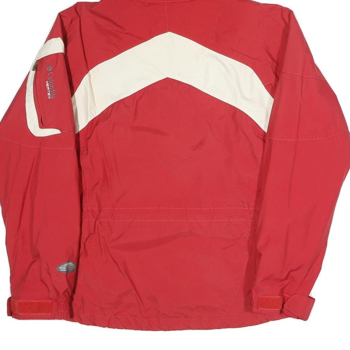 COLUMBIA Womens Red & White Outdoor Zip Jacket M Polyester Blend Sportswear